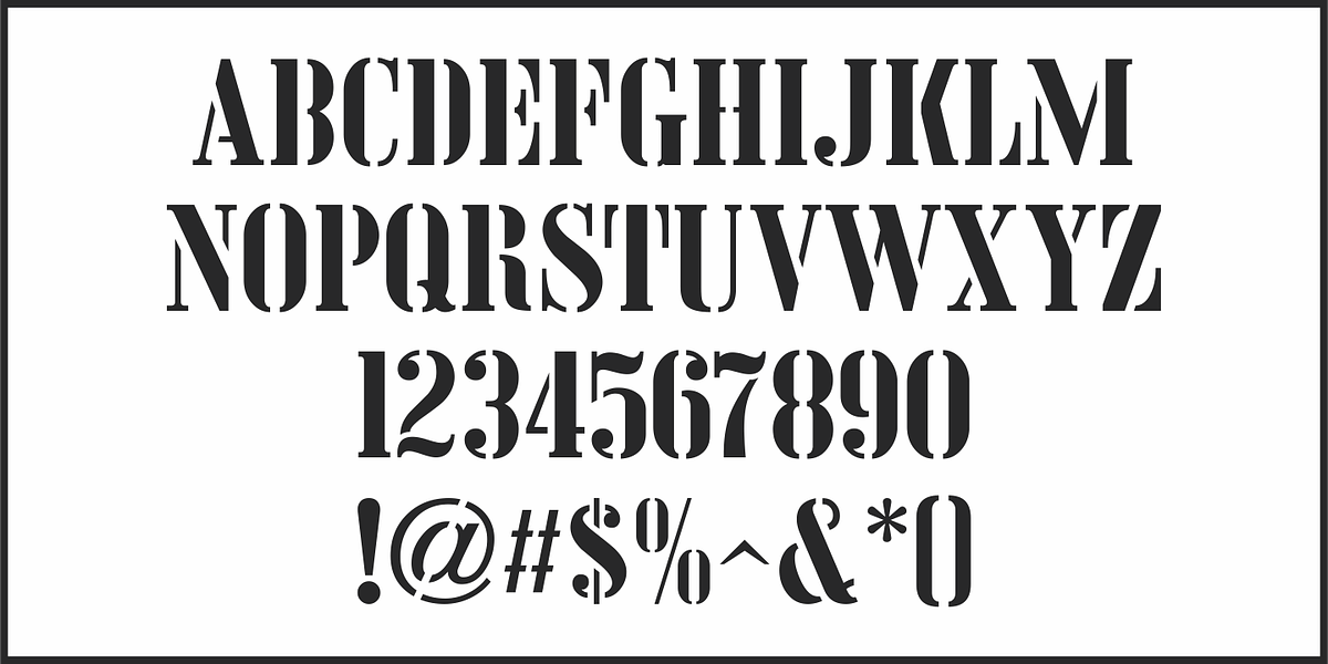 French Shipping Stencil JNL, a Font by Jeff Levine Fonts (Photo 3 of 5)