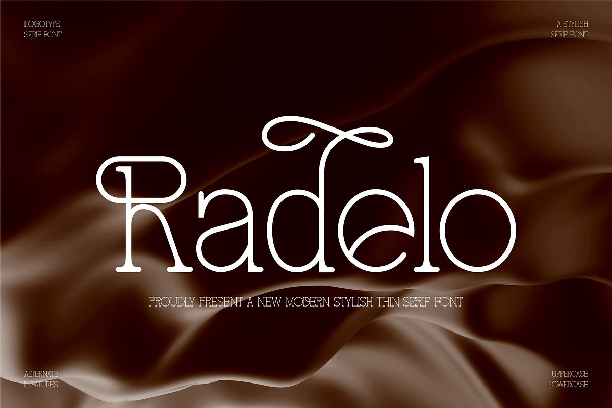 Radelo || Modern Stylish Thin Serif, a Serif Font by Idea Studio (Photo 1 of 10)