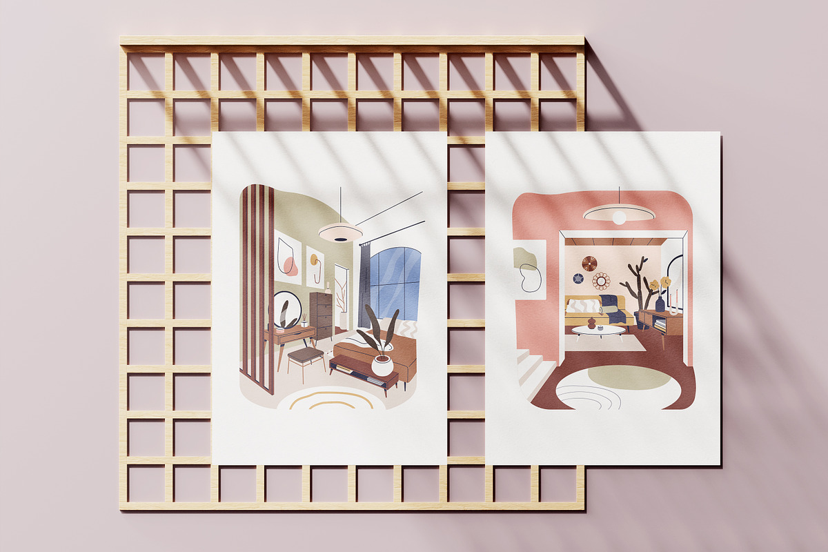 Modern home interior designs set, an Object Illustration by Good Studio (Photo 5 of 6)