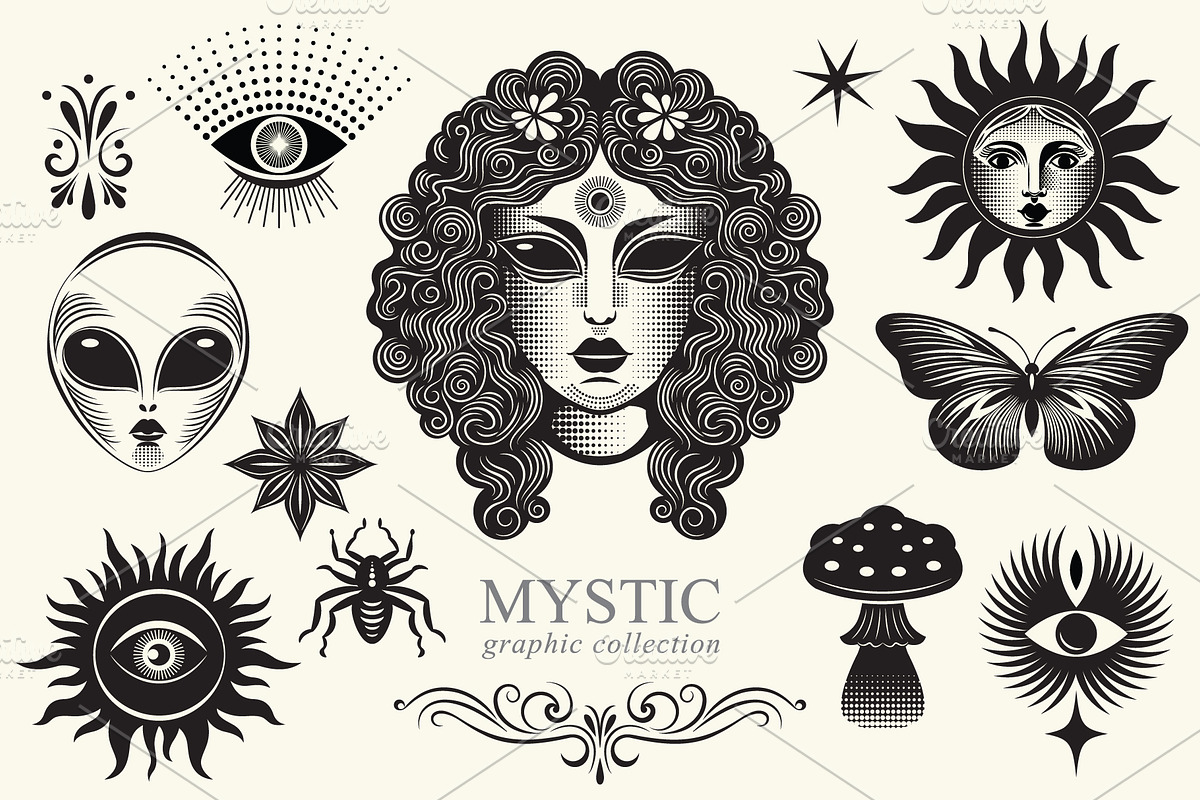 Mystic symbols & signs, a Decorative Illustration by lenlis (Photo 2 of 14)