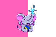 Cute Elephant Playing Ball Cartoon, an Animal Illustration by Artstorystudio (Thumbnail 2 of 3)