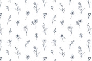 Engraved flowers seamless patterns, a Pattern Graphic by Good Studio (Thumbnail 3 of 6)