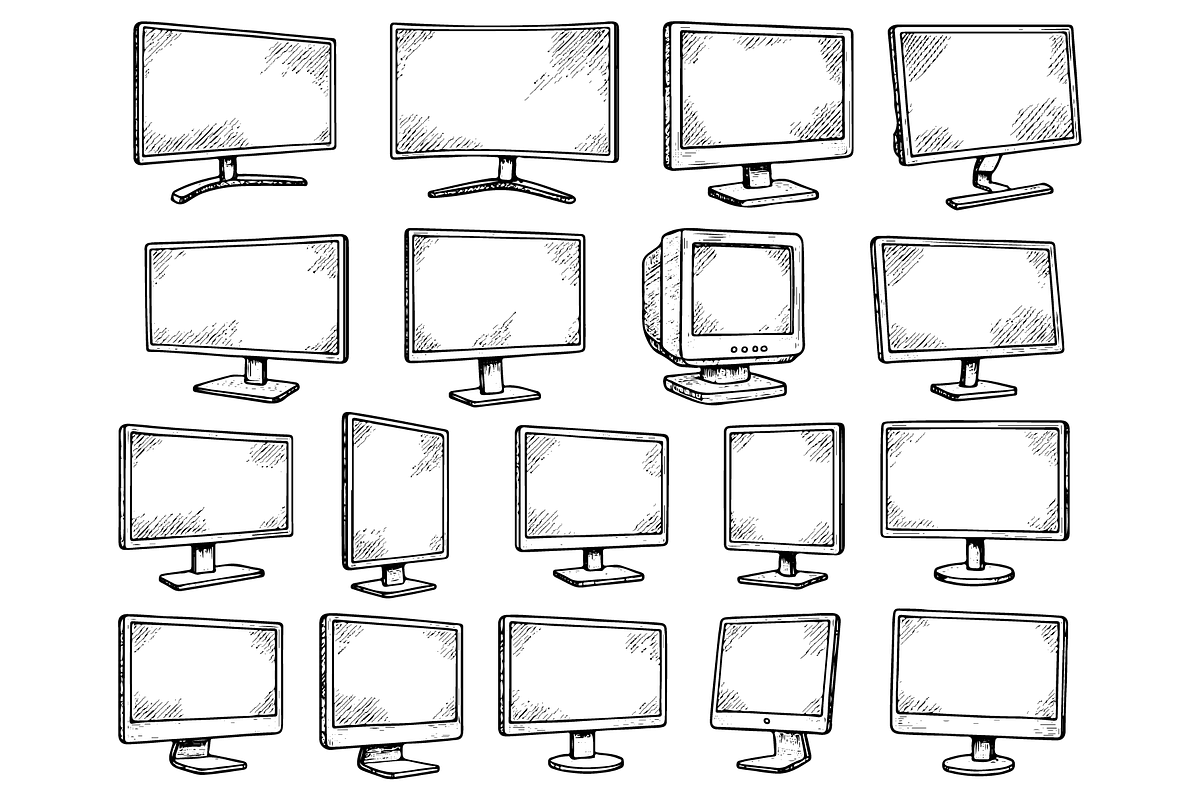 Monitor Display Types Set, an Object Graphic by RT Studio