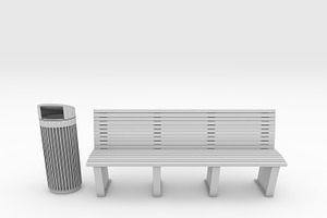 3D Model Bench Park 42