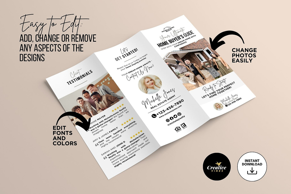 Home Buyer's Guide Trifold Brochure, a Brochure Template by CreativeVinesStore (Photo 5 of 6)