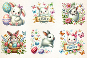 Easter bunny, Easter bunnies clipart, an Illustration by DreamArtGraphic (Thumbnail 2 of 5)