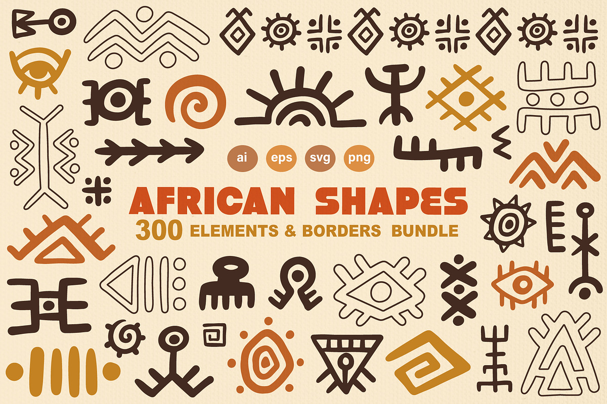 African Shapes Borders Atelier +SVG, an Object Graphic by Katrinelly (Photo 1 of 11)