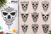 100 Decorative Vector Skulls, a Decorative Illustration by pixaroma (Thumbnail 12 of 37)