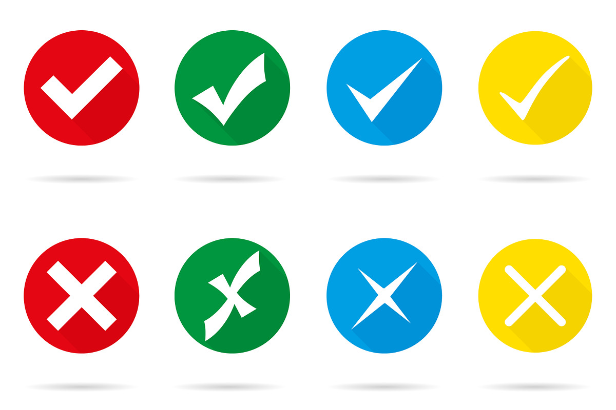 Set of different vector check marks