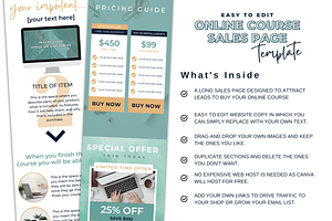 COURSE SALES PAGE - CANVA TEMPLATE