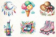 Retro Spring Sublimation Clipart, an Illustration by DreamCafeArt (Thumbnail 2 of 5)