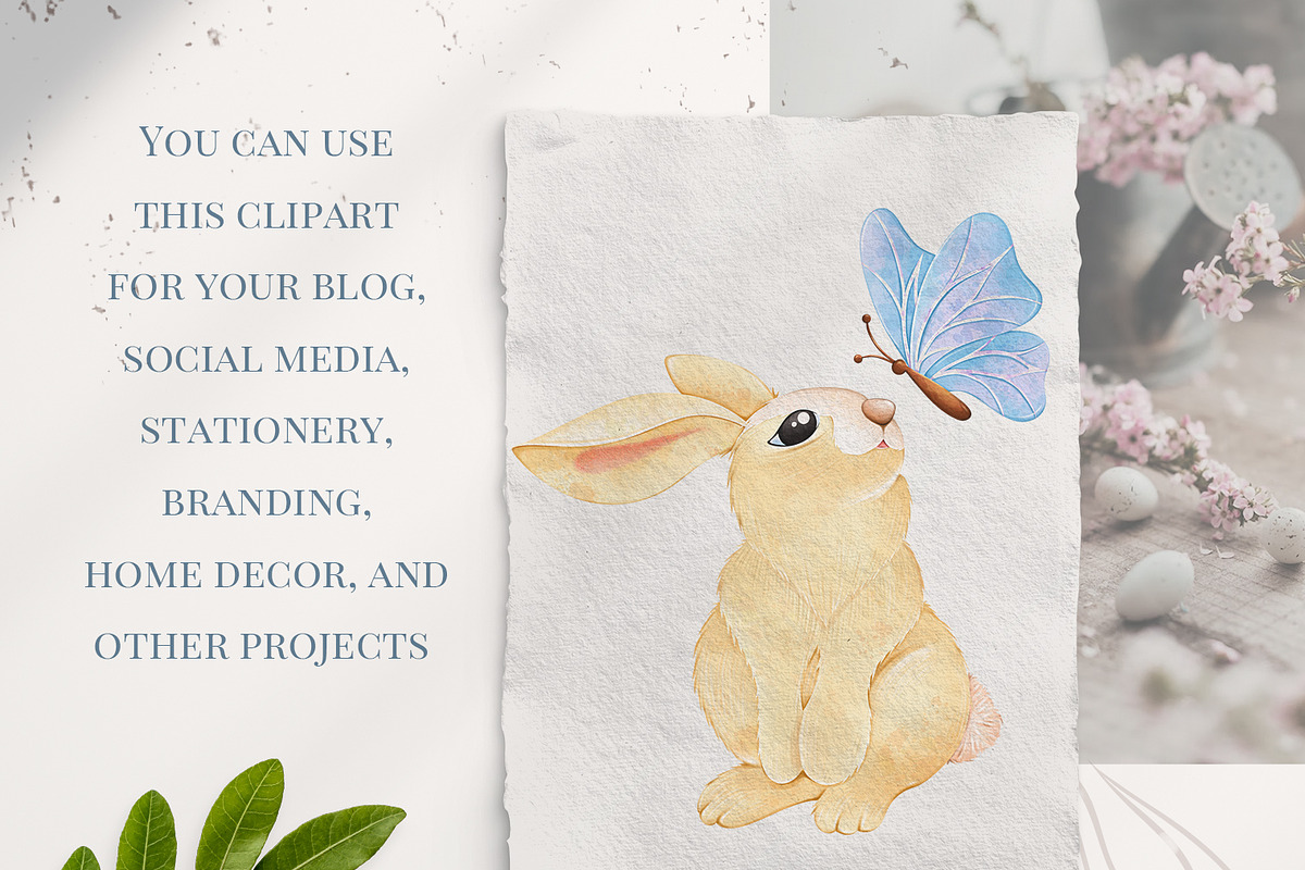 Cute Easter bunny Clipart PNG, a Seasonal Illustration by Mespilia (Photo 4 of 5)