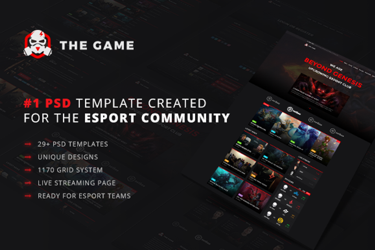 The Game - eSport PSD Gaming Templat, a Websites & App Template by Netbee (Photo 1 of 30)