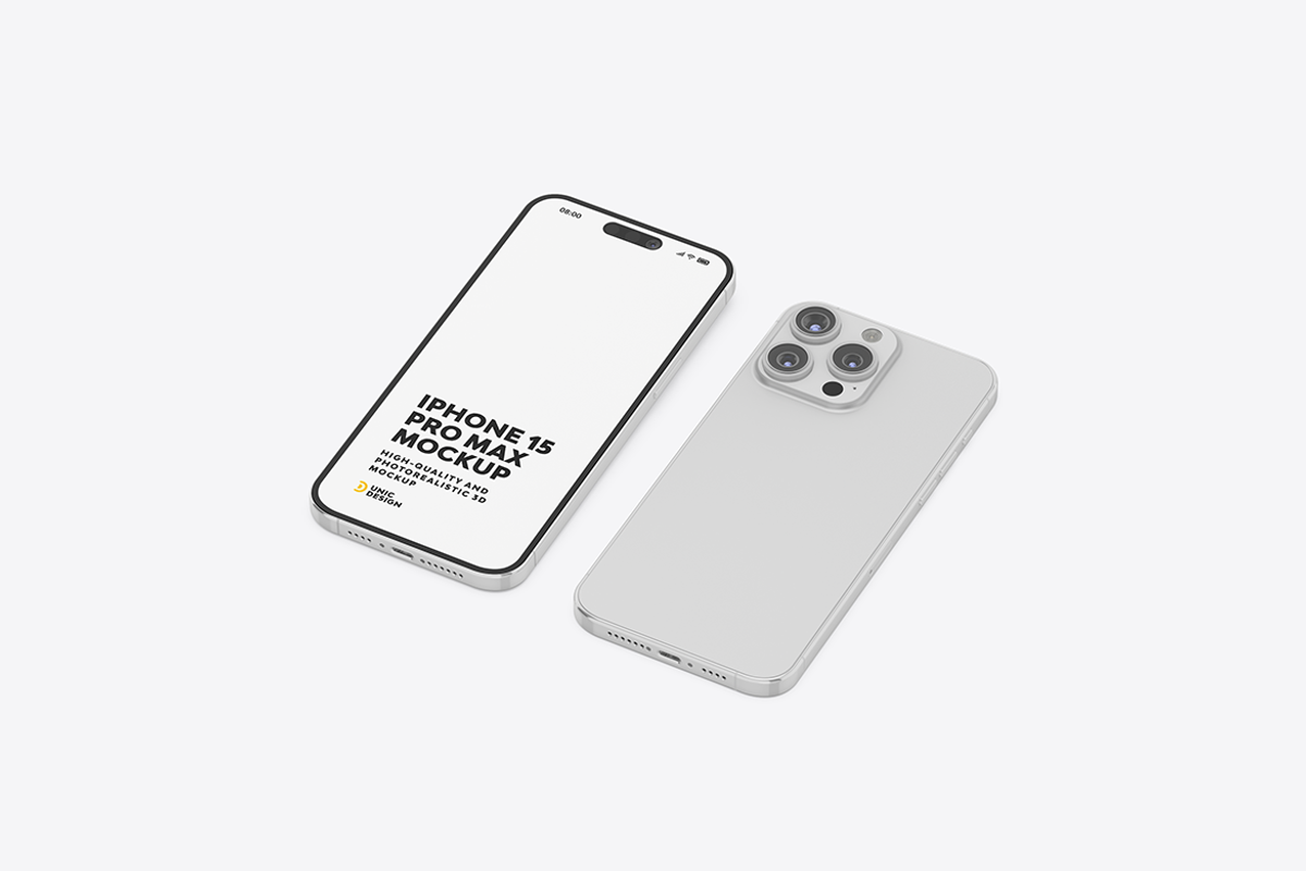 iPhone 15 Pro Max Mockup, an iPhone Mockup by UnicDesign (Photo 7 of 10)