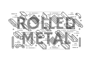 Steel and aluminium rolled metal, an Object Illustration by Vector Tradition