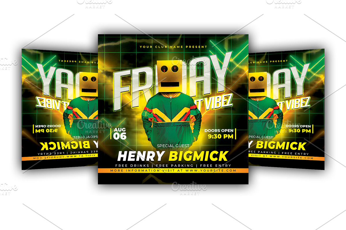 Night Club - DJ Party Flyer Template, a Flyer Template by HasnainGFX (Photo 2 of 2)
