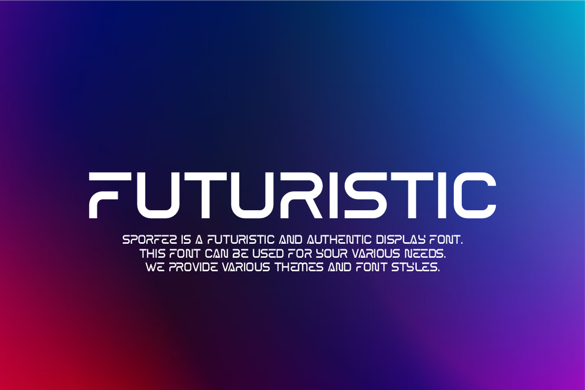 Sporfez - Futuristic Techno Font, a Sans Serif Font by Iqsiart Studio (Photo 2 of 7)