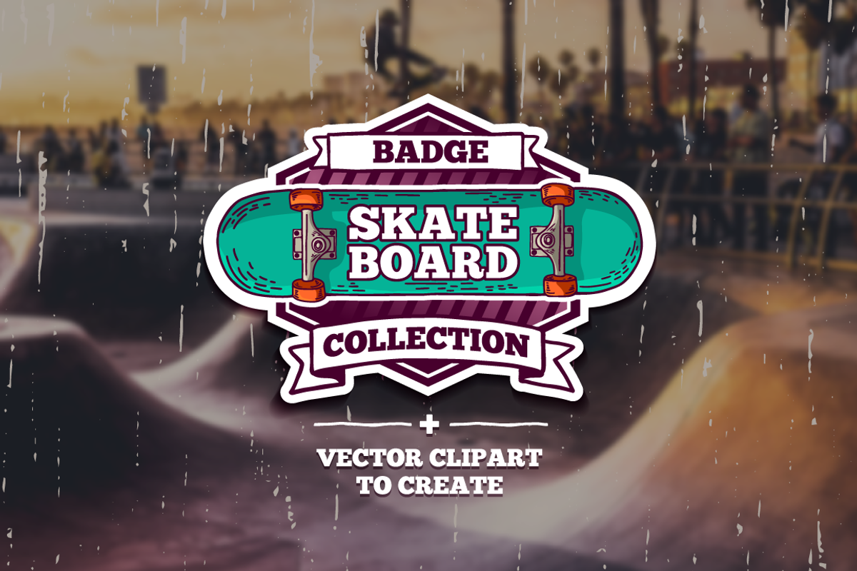 Set of colored skateboard badges, a Branding & Logo Template by Uniyok (Photo 1 of 4)