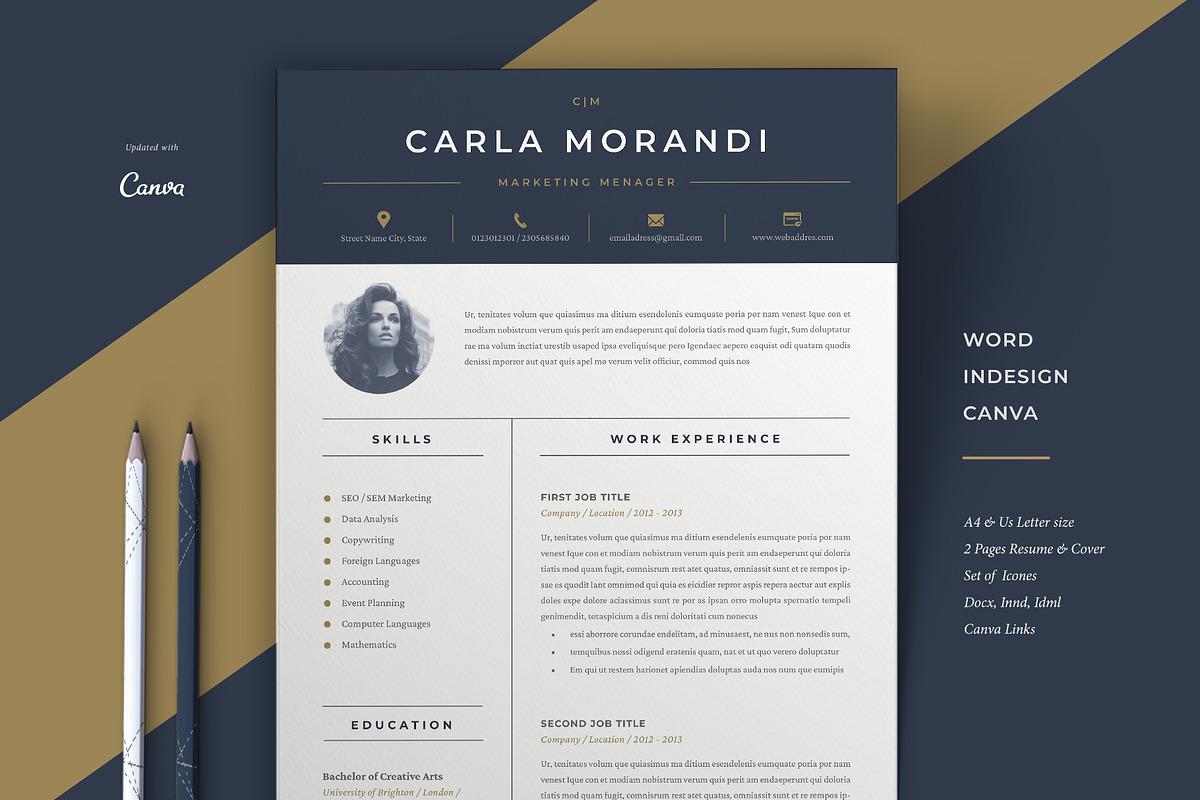 Minimal Resume Template | Carla, a Resume Template by Estartshop (Photo 2 of 6)