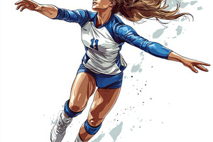 Female Volleyball Player Dynamic Act, a Sports & Recreation Photo by Pixeness Studio