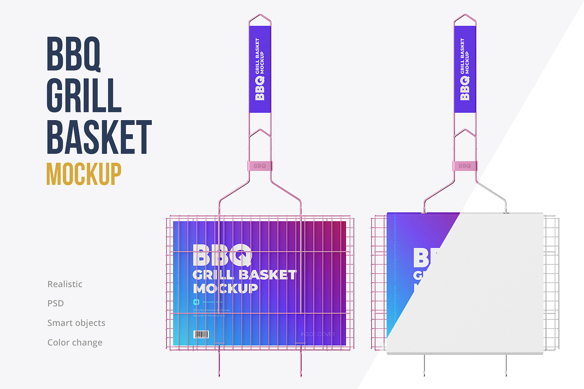 Portable Grilling Basket Mockup, a Packaging Mockup by easymock (Photo 1 of 9)