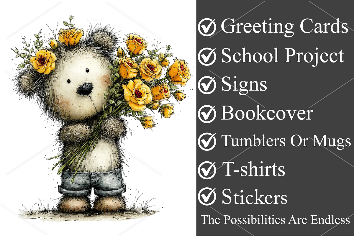 Watercolor Animals With Flowers, a Seasonal Illustration by Canvas Craft (Photo 3 of 6)