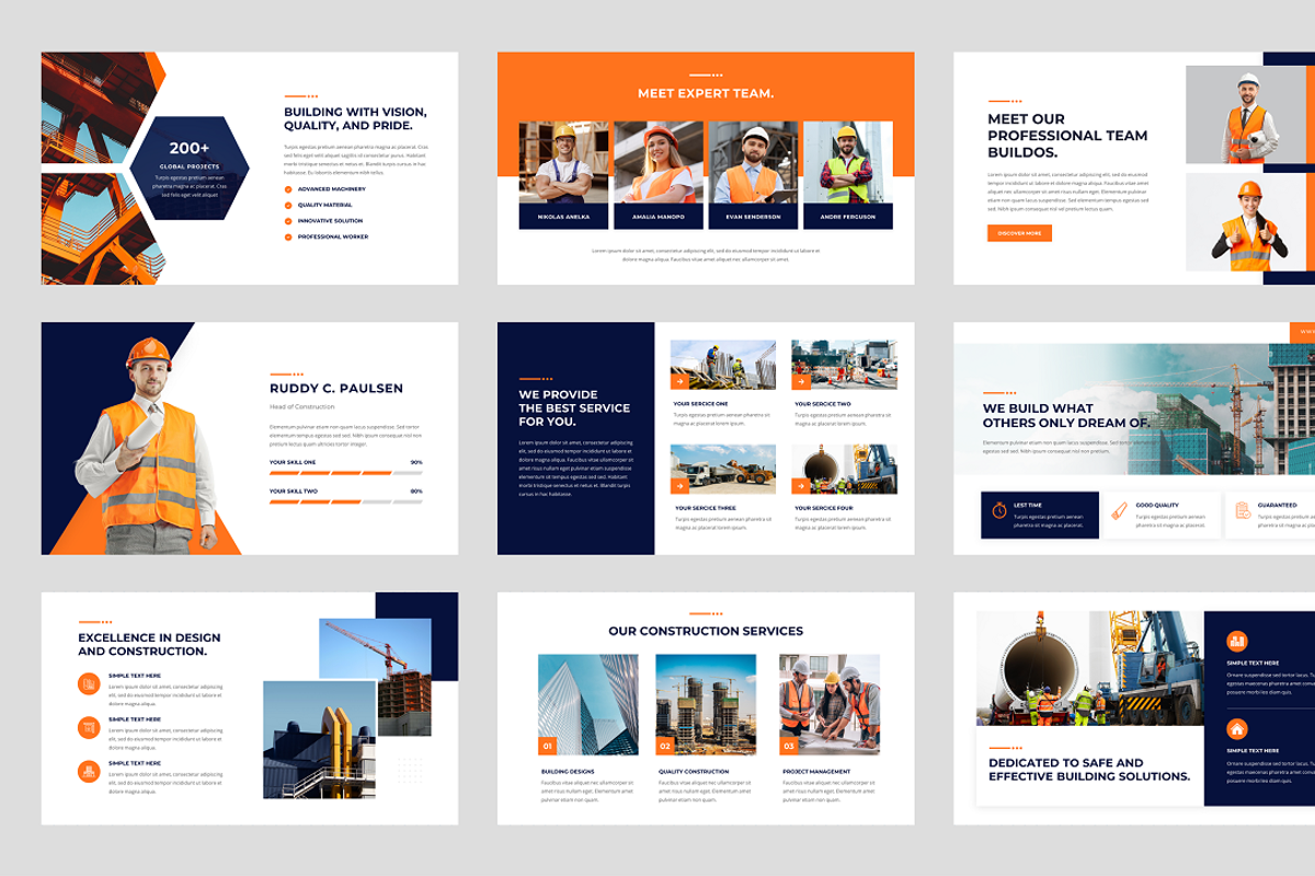 Construction PowerPoint Template, a Presentation Template by Biwarastudio (Photo 3 of 5)