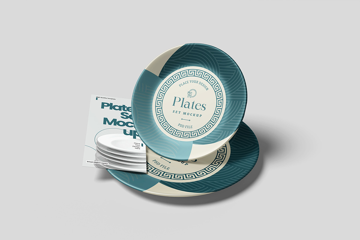 Modern Plates Set Mockup, an Advertising Mockup by bimockup (Photo 5 of 6)