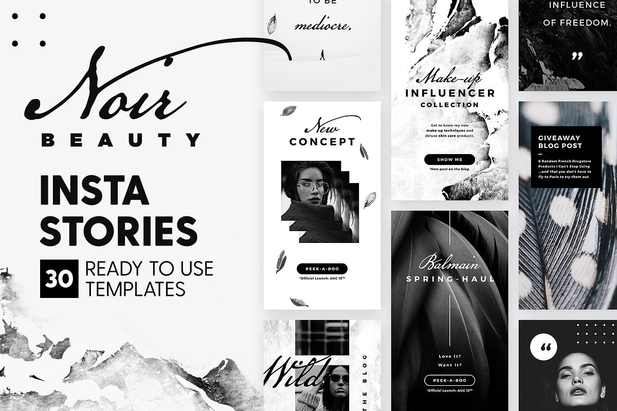 Instagram Stories - Noir Beauty Ed., a Social Media Template by The Wedding Shop (Photo 1 of 8)
