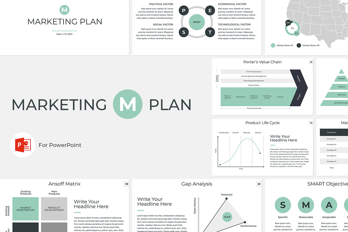 Marketing Plan PowerPoint Template, a Presentation Template by ...