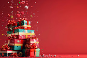 86 Gift boxes with ribbons and bows, a Holiday Photo by Handmadefont (Thumbnail 8 of 90)