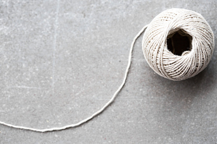 Natural Twine on Aged Metal Table  