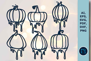 The Halloween Dripping Ink Pumpkins