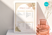Boho Price List Canva Template, a Flyer Template by Hellohastore (Thumbnail 1 of 9)