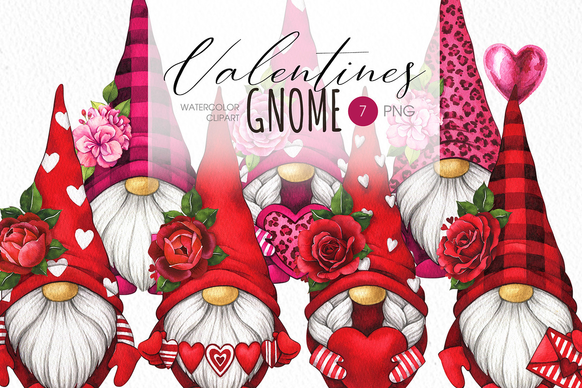 Valentine Gnomes PNG Clipart, an Illustration by Color and Decor (Photo 1 of 7)
