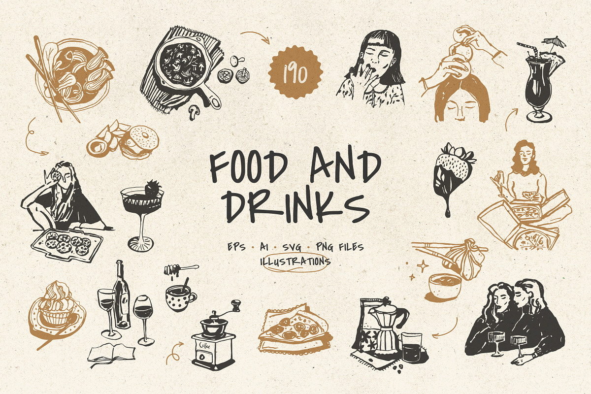 Food and Drinks Illustrations, a Food Illustration by iStar Design (Photo 1 of 17)