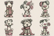 Whimsical Valentine Funny Dog Clipar, an Illustration by SVGArt (Thumbnail 7 of 8)