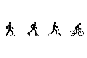 Man on Skate Board Kick Scooter Bike, an Object Illustration by Vector Creator