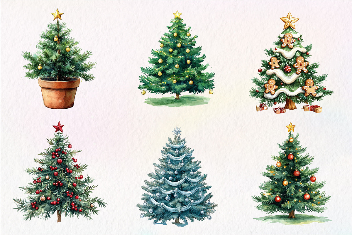 Christmas Tree Clipart PNG, an Illustration by Dream Creation (Photo 2 of 7)