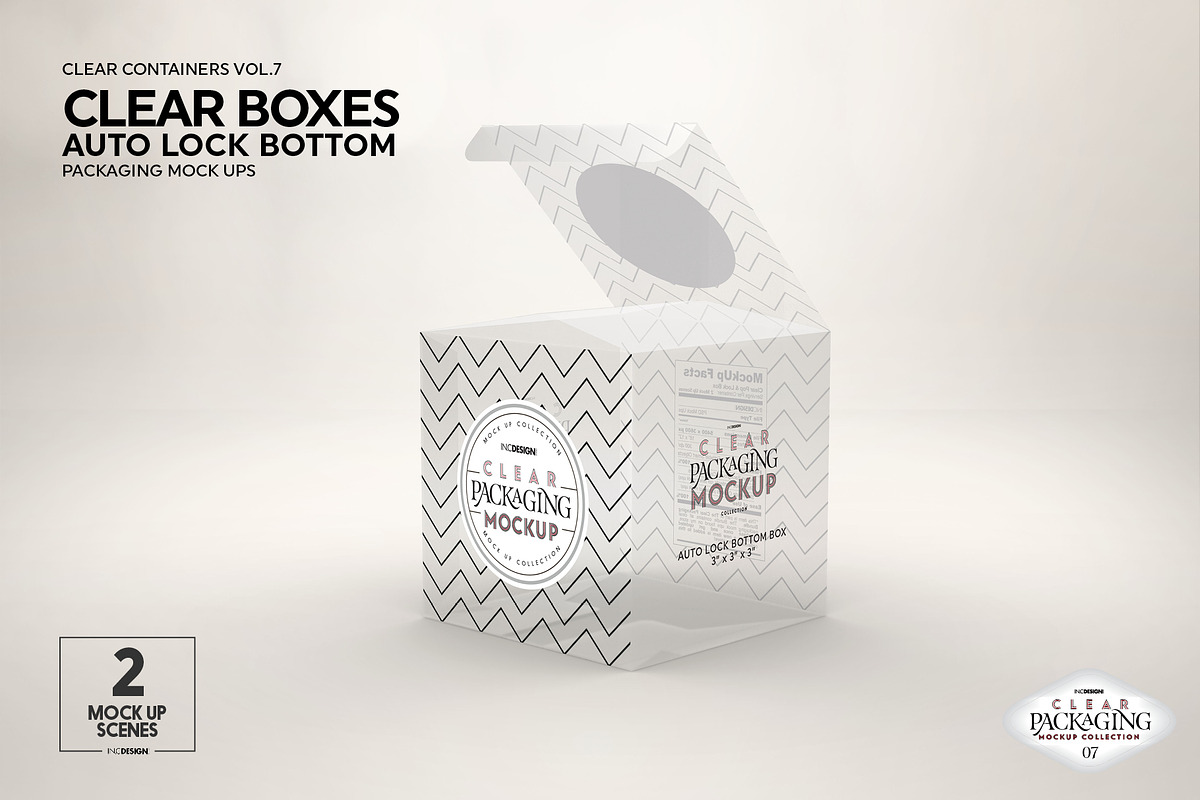 Clear Lock Bottom Boxes Mockup, a Cups & Container Mockup by INCDesign (Photo 5 of 9)