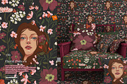 Art Nouveau Botanical Flower Pattern, a Pattern Graphic by likorbut (Thumbnail 4 of 12)