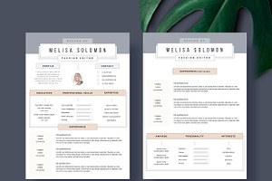 Resume Template 1, 2 Page Madrid