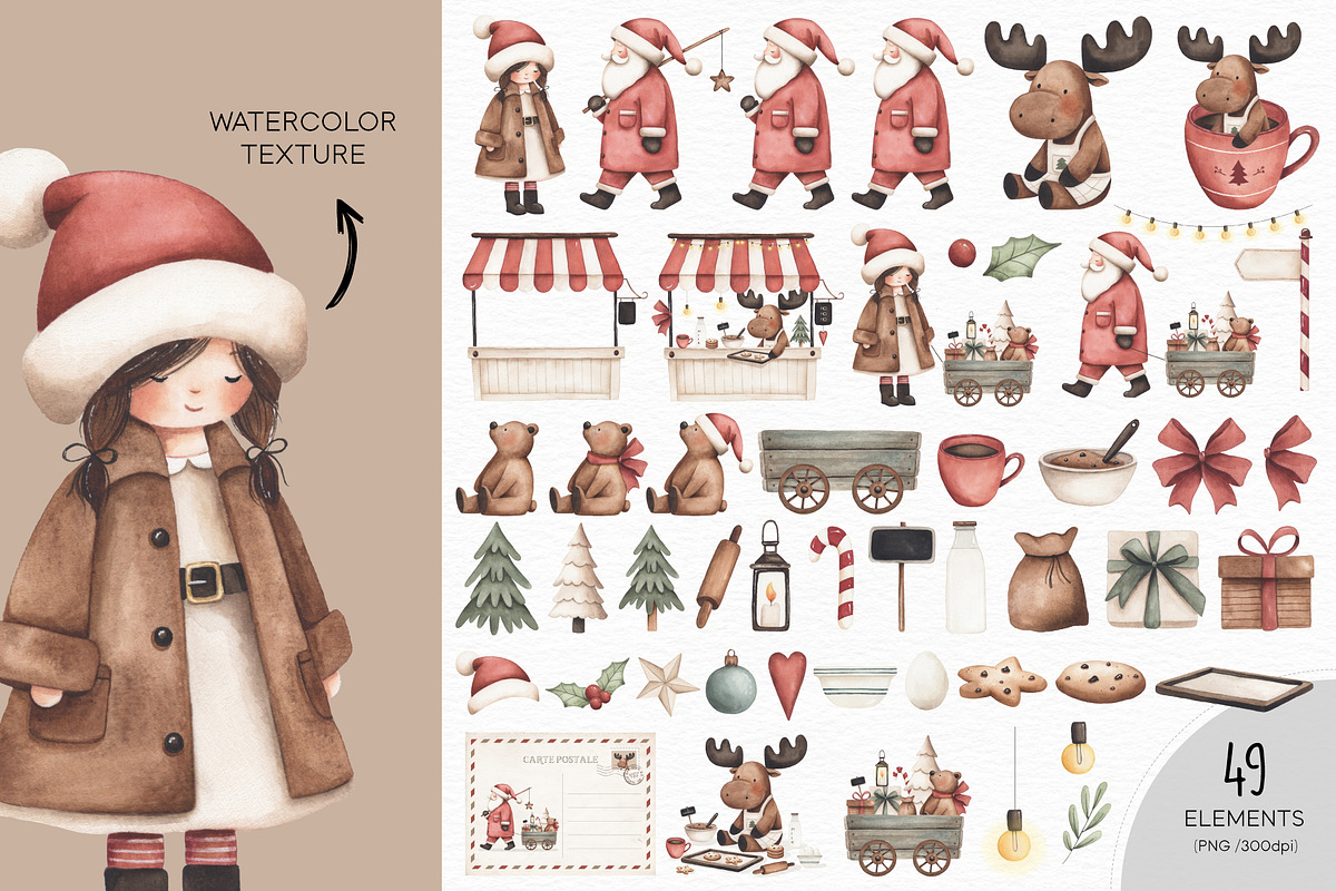 Cute Vintage Christmas, a Decorative Illustration by Estudio 812 (Photo 3 of 9)