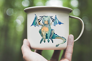 Dragons - Watercolor Clip Arts, an Illustration by Tati Bordiu (Thumbnail 2 of 4)