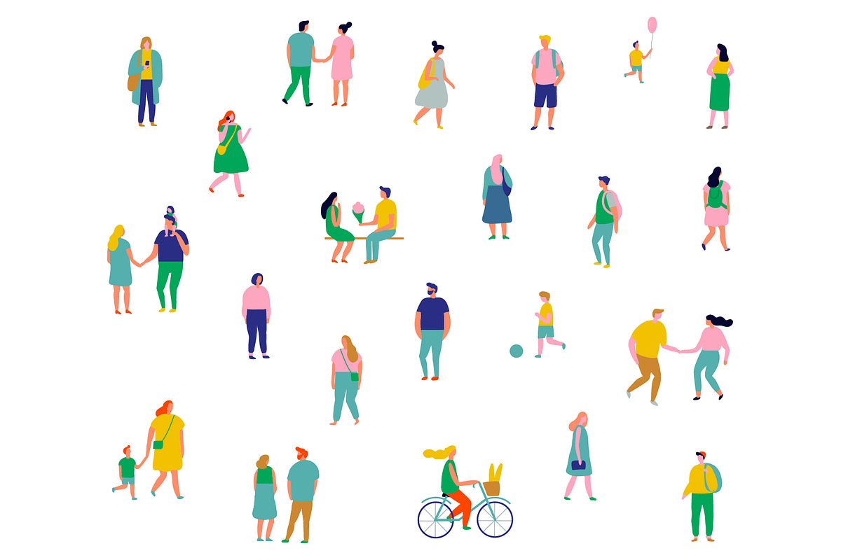 People crowd vector set, a Person Illustration by Vector_Art (Photo 6 of 8)