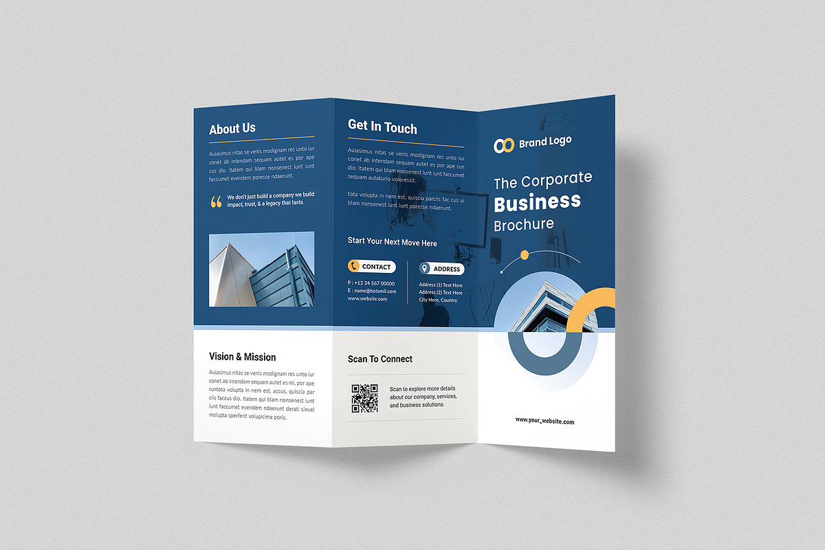 Corporate Tri-Fold Brochure Template, a Brochure Template by Creativity-Design (Photo 3 of 4)