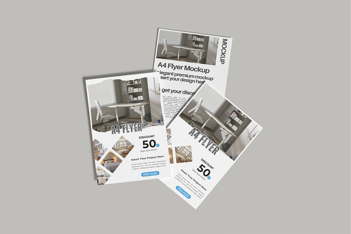 A4 Flyer Mockup, an Advertising Mockup by lamorastudio (Photo 2 of 12)