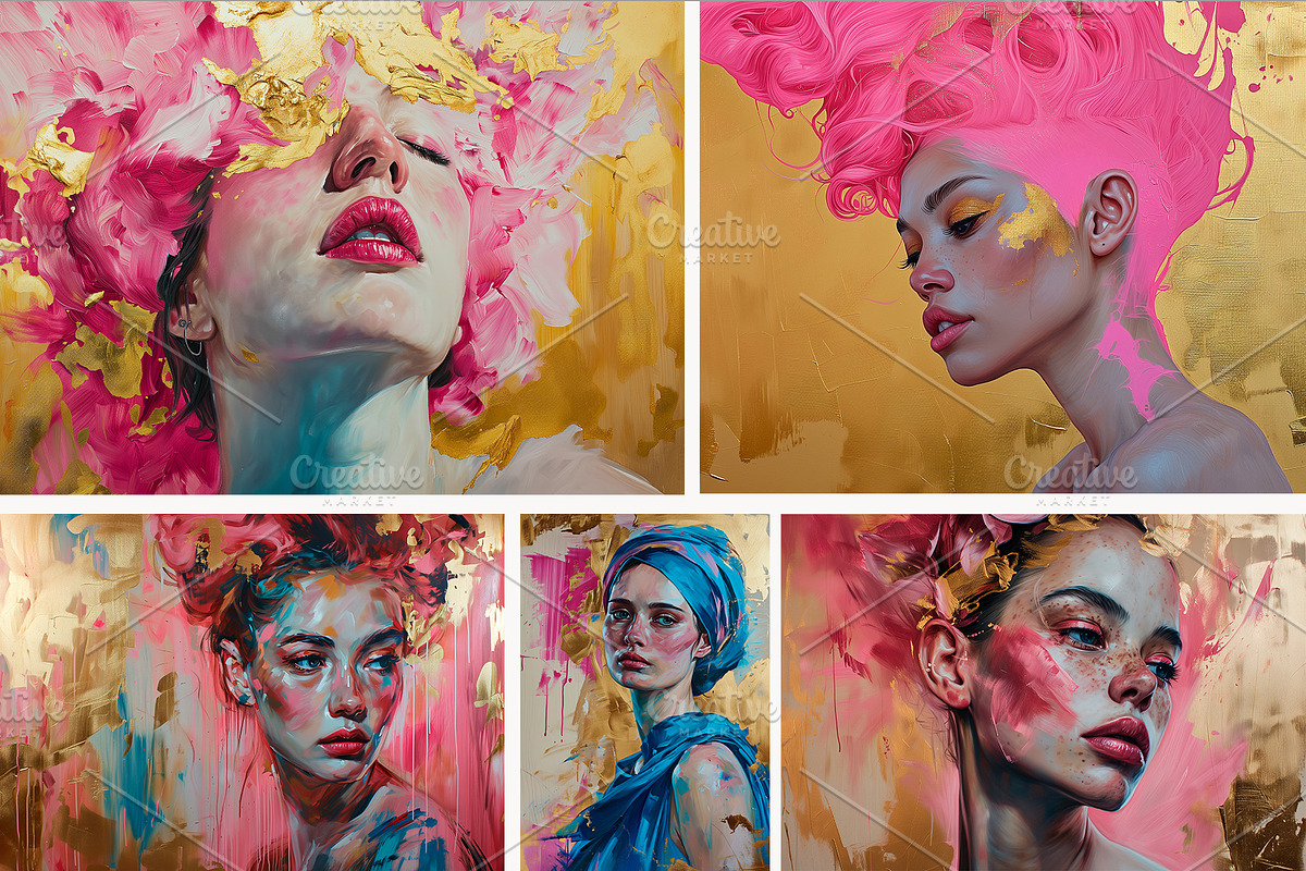 Golden Dreams – Surreal Floral & Abs, a Decorative Illustration by O m N i  Studio (Photo 11 of 16)