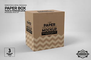 Paper Box Tuck&Tongue Lock Mockup