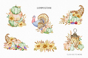 Watercolor Thanksgiving Clipart, a Seasonal Illustration by SvetaArtStore (Thumbnail 4 of 15)